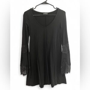 Express Black Dress with Lace Detail